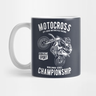 Vector illustration of motocross jump. Mug